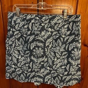 Ripskirt Hawaii Length 2 Large Navy Print